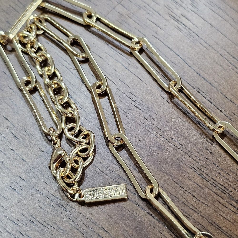 Sugarfix by Baublebar Paperclip Golden Goldtone Necklace - Picture 2 of 8